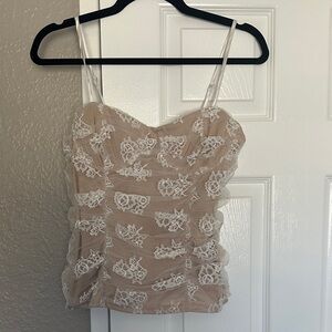 Lace Corset Zip Up Camisole